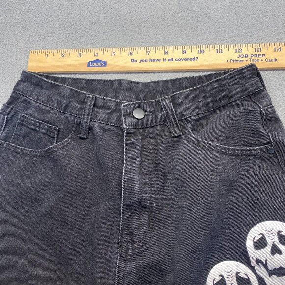 Romwe Grundge Gothic Black Skull Jeans Size Small,Y2K,Teens,High‎ Rise - Picture 6 of 15